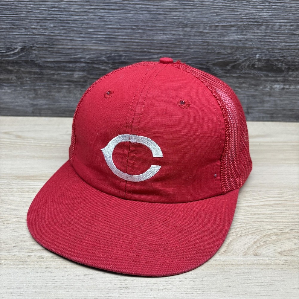 Vintage Cincinnati Reds Hat Cap Snap Back Mens Red MLB Baseball Trucker 90s - Picture 2 of 10
